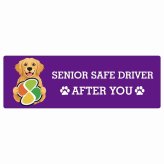 カーサイン 高齢者マーク SENIOR SAFE DRIVER ゴールデンレトリバー ステッカー シール 長方形 20x6.7cm 肉球 日本製 車