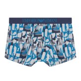 エンポリオアルマーニ：ALL OVER PRINTED MICROFIBER ボクサーパンツ (ブルー・イーグル)[ボクサーパンツ/ 男性下着/ メンズインナー/人気ブランド/おすすめギフト/誕生日プレゼント/メンズファッション]