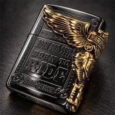 ジッポ ライター ハーレー ダビッドソン ZIPPO ブラック チタン加工 かっこいい 3面大型メタル イーグル HARLEY-DAVIDSON 日本国内限定モデル ジッポー ギフト