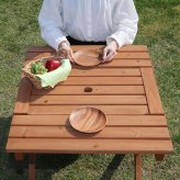 杉材BBQテーブル&ベンチセット ミニ コンロスペース付 オレンジ 1色展開 ガーデンテーブル 屋外 庭 ベランダ テラス アウトドア おしゃれ シンプル 新生活 家具 インテリア 不二貿易