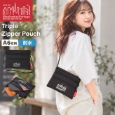 マンハッタンポーテージ サコッシュ Manhattan Portage メンズ レディース 耐水 丈夫 軽量 A6 ナイロン 薄マチ 薄型 黒 ブラック シンプル ミニ ショルダーバッグ バッグインバッグ フェス ライブ 旅行 アウトドア レジャー Triple Zipper Pouch ブランド TRIPLEZIPPOUCH