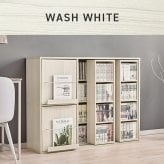 収納家具 ラック スライド棚付きコミック 大容量 幅120cm 奥行33cm コミック約285冊 扉付き収納 壁面収納 書斎 文庫本 DVD CD 書類 雑誌 絵本 漫画 整理 魅せて 隠して すっきり収納 木目調 リビング収納 高さ調節 縦積み 連結