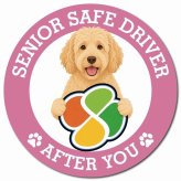 カーサイン 高齢者マーク SENIOR SAFE DRIVER ラブラドゥードル マグネット 強力 直径13cm 肉球 日本製 車 ステッカー