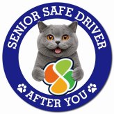 カーサイン 高齢者マーク SENIOR SAFE DRIVER ブリティッシュショートヘア マグネット 強力 直径13cm 肉球 日本製 車 ステッカー