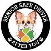 カーサイン 高齢者マーク SENIOR SAFE DRIVER パピチワ ステッカー シール 直径13cm 肉球 日本製 車