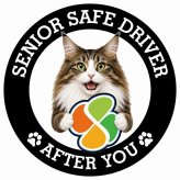カーサイン 高齢者マーク SENIOR SAFE DRIVER ノルウェージャンフォレストキャット ステッカー シール 直径13cm 肉球 日本製 車