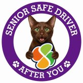 カーサイン 高齢者マーク SENIOR SAFE DRIVER ハバナブラウン ステッカー シール 直径13cm 肉球 日本製 車