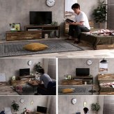 テレビ台 テレビボード 伸縮 ローボード おしゃれ テレビラック 収納 リビングボード 脚付き 引き出し アイアン シンプル インダストリアル ブルックリン ヴィンテージ 男前 TV台 TVボード TVラック 一人暮らし ヴィンテージウッド 新生活