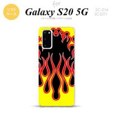 SC-51A SCG01 Galaxy S20 スマホケース ソフトケース ファイヤー 炎 黒 黄 メンズ レディース nk-s20-tp1301