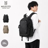 【正規販売】MILESTO ミレスト XTREC エクストレック リュック 26L MLS974 CORDUR レイヤードバックパック コーデュラ メッシュパッド ビジネス 軽量 通勤 旅行  バックパック ブラック リュックサック 鞄 ギフト プレゼント メンズ レディース ブランド 出張 会社