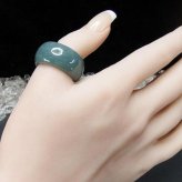 4Aより濃い目ひすい指輪サムリング本翡翠ジェダイト天然石守護五徳約21号