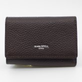 モンテスピガ　monte SPIGA　三つ折り財布　コンパクト財布　MOSMSP501DBR　ダークブラウン　濃茶　シュリンクレザー　牛革　トライフォード ウォレット