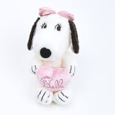 スヌーピー ベル ピンクストライプ  ハート ぬいぐるみ(S) SNOOPY