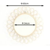 ミラー ドレッサー 太陽 鏡 壁掛け アジアン家具 ヨーロピアン 北欧 ルーム ラタン 籐 木製 おしゃれ 雑貨 バリ ナチュラル 花型