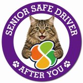 カーサイン 高齢者マーク SENIOR SAFE DRIVER クリリアンボブテイル マグネット 強力 直径13cm 肉球 日本製 車 ステッカー
