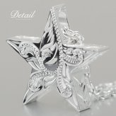 ハワイアンジュエリー シルバー ペンダント トップ 誕生石入れ可 スター 星 リバーシブル スクロール マイレリーフ シンプル シルバー925 ネックレス チェーン別売 ペンダントヘッド メンズ レディース 誕生日 プレゼント ハロウィン 【品番：SP2505】