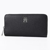 高品質ヨーロッパ輸入モデル トミーヒルフィガー TOMMY HILFIGER 長財布 ラウンドファスナー ジップアラウンド メンズ レディース アイコン エンブレム ブラック AW0AW15181 BDS BLACK ウォレット 送別会 誕生日 結婚祝い 結婚式 彼氏 息子 夫 男性 名刺入れ 高級 父の日 母の日 即日発送