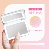 コンパクトミラー かわいい 折りたたみ 女優ミラー 持ち運び 手鏡 おしゃれ LED 調光 調色 拡大鏡 軽量 卓上ミラー 化粧鏡 コードレス 充電式 usb 誕生日 プレゼント ギフト 贈り物 女性
