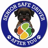 カーサイン 高齢者マーク SENIOR SAFE DRIVER ベルジアングリフォン マグネット 強力 直径13cm 肉球 日本製 車 ステッカー
