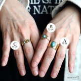 ステンレス ボヘミアンリング 3タイプ ターコイズ 18KGP ゴールド gold エスニック オープンリング フリーサイズ レディース 女性 指輪 金属アレルギー対応