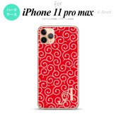 iPhone11ProMax iPhone11pro max スマホケース ハードケース 唐草 赤 ピンク +アルファベット メンズ レディース nk-i11pm-1132i