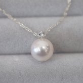 ［pearl599］ 8mm - 8.5mm ホワイトピンク ペンダント ネックレス 3月 誕生石 アクアマリン あこや真珠