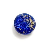 「金粉入り」東京切子帯留め　瑞光菊　～ずいこうぎく～　青