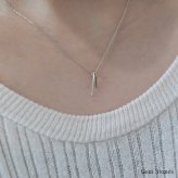 le lien lutin ゴールド シルバー ネックレス シンプル 可愛い 棒 バー プチ つけっぱなし お洒落 レディース 18金 K18 地金 ダブル ペンダント ジュエリー アクセサリー プレゼント ギフト 記念日