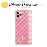 iPhone11ProMax iPhone11pro max スマホケース ソフトケース タータン ドット ピンク +アルファベット メンズ レディース nk-i11pm-tp1532i