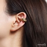 ステンレス ぷっくり 3連イヤーカフ ニュアンスイヤーカフ メタル 不規則 かわいい ゴールド 18KGP 片耳1点 シンプル プチプラ 耳の穴不要 痛くない レディース 女性 金属アレルギー対応フェイクピアス ノンホール イヤリング
