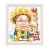 米寿祝い 夫婦 眼鏡 プレゼント 似顔絵 88歳 祖父母 ピース 手描き 手書き 名入れ 送料無料｜サプライズ 記念品 オーダーメイド 世界に一つ ギフト