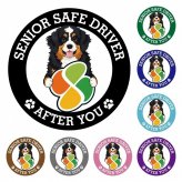 カーサイン 高齢者マーク SENIOR SAFE DRIVER バーニードゥードル ステッカー シール 直径13cm 肉球 日本製 車