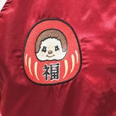 モンチッチ 刺繍スカジャン(L) 着物 レッド×シルバー アパレル 送料込み