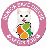 カーサイン 高齢者マーク SENIOR SAFE DRIVER 白 マグネット 強力 直径13cm 肉球 日本製 車 ステッカー
