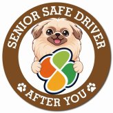 カーサイン 高齢者マーク SENIOR SAFE DRIVER ペキニーズ マグネット 強力 直径13cm 肉球 日本製 車 ステッカー
