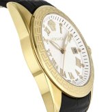 ヴェルサーチェ 腕時計 メンズ ゴールド シルバー ブラック 42mm VERSACE V-SPORT ブイスポーツ グレカ メデューサ 黒 レザー 革ベルト スイス製 メンズ腕時計 高級 ブランド おしゃれ プレゼント ギフト 卒業 入学 お祝い