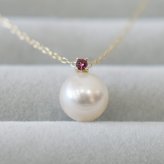 ［pearl606］8mm - 8.5mm ホワイトピンク ペンダント ネックレス 10月 誕生石 ピンクトルマリン あこや真珠
