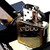 ZIPPO ライター 四字熟語 他力本願 ジッポ 和柄 ユニーク 漢字 彫刻 ユーモア 色差し イエロー おしゃれ ブラックニッケル かっこいい ギフト エッチング 黒 メンズ プレゼント