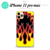iPhone11ProMax iPhone11pro max スマホケース ハードケース ファイヤー 炎 黒 黄 メンズ レディース nk-i11pm-1301