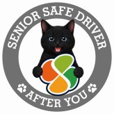 カーサイン 高齢者マーク SENIOR SAFE DRIVER 黒 ステッカー シール 直径13cm 肉球 日本製 車