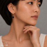 ピアス レディース フックピアス カラビナ 落ちにくい ガラスビーズ 丸玉 球体 一粒 揺れる ステンレスフック 金属アレルギー対応 片耳 1個売り