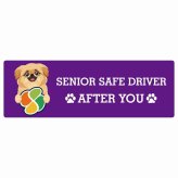 カーサイン 高齢者マーク SENIOR SAFE DRIVER ペキックス ステッカー シール 長方形 15x5cm 肉球 日本製 車