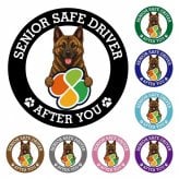カーサイン 高齢者マーク SENIOR SAFE DRIVER 琉球犬 ステッカー シール 直径13cm 肉球 日本製 車