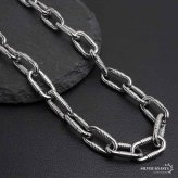 ステンレス あずきチェーンネックレス コイル 長あずき シルバー メタルネックレス シンプルネックレス メンズ 男性 金属アレルギー対応