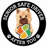 カーサイン 高齢者マーク SENIOR SAFE DRIVER ノーリッチテリア ステッカー シール 直径13cm 肉球 日本製 車