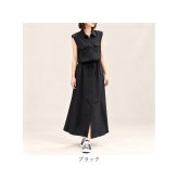 シャツワンピース 通販 ロングワンピース マキシワンピース ノースリーブワンピ かわいい ウエストマーク ウエストギャザー カジュアル 大人上品 きれいめ シンプル 夏 春 トールサイズ おしゃれ 大きいサイズ レディースファッション