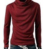 （メール便）秋新作長袖シャツ メンズ Tシャツ ロンT タートルネック カジュアル トップス アフガンネック ドレープ キレイめ ストレッチ