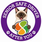 カーサイン 高齢者マーク SENIOR SAFE DRIVER シャム ステッカー シール 直径13cm 肉球 日本製 車