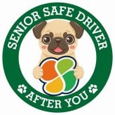 カーサイン 高齢者マーク SENIOR SAFE DRIVER パグ ステッカー シール 直径13cm 肉球 日本製 車
