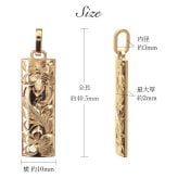 金属アレルギー対応 ペンダントトップ ハワイアンジュエリー 刻印無料 誕生石 純チタン ゴールドカラー バレルプレート Lサイズ チェーン別売り イオンプレーティング メンズ レディース プレゼント ハロウィン 【品番：TIP412-Y】